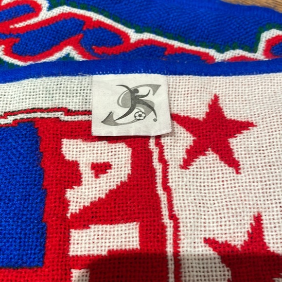 (2/$40) Forza Azzurri Italia Fringe Trim Knit Scarf  Made in Portugal - Picture 5 of 6